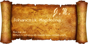 Johancsik Magdolna névjegykártya